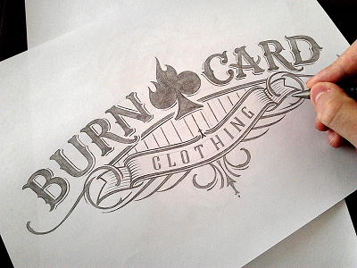 Burn Card Clothing art branding calligraphy clothing design graphic hand lettering identity lettering logo logotype typography