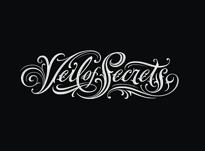 Veil of Secrets calligraphy custom lettering hand lettering lettering logo logotype type typography vintage
