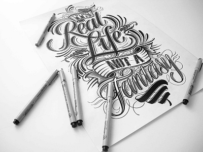 Hand Lettering Collection calligraphy hand lettering ink lettering lettering poster letters sakura micron sketchbook type typography