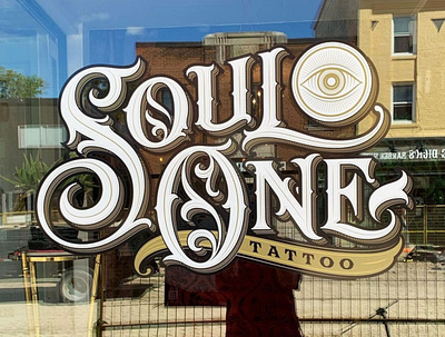 Soul One Tattoo branding custom lettering design hand lettering lettering logo logotype type typography vintage