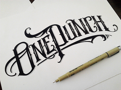 One Punch apparel calligraphy drawing hand lettering lettering logo poster sketch sketchbook tshirt type typography