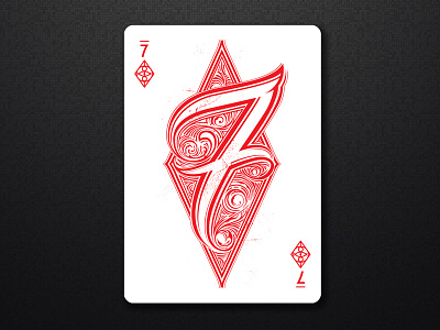 7 Diamond cards collaboration deck hand lettering lettering numbers playing cards poker seven typography