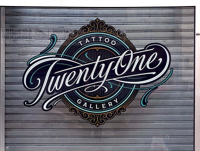 Twenty One Tattoo Gallery badge branding calligraphy hand lettering handlettering icon lettering logo logotype sticker stickerdesign tattoo type typography vintage