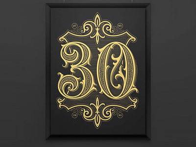 30 birthday branding calligraphy hand lettering handlettering lettering logo logotype poster type typography vintage