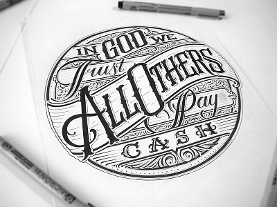 In God We Trust apparel calligraphy design drawing hand lettering lettering logotype poster print sketch type typography