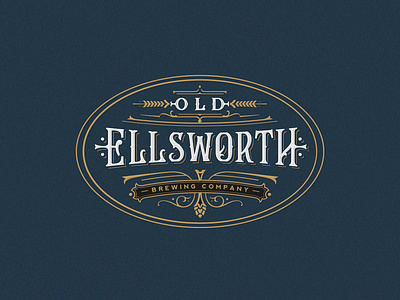 Old Ellsworth Brewing Co. badge beer branding brewing hand lettering label lettering logo logotype typography