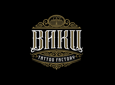 BAKU Tattoo Factory badge branding hand lettering icon lettering logo logotype mark type typography