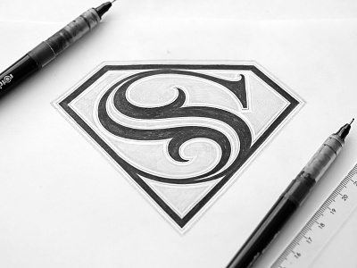Vintage Superman calligraphy design hand lettering lettering logo logotype type typography
