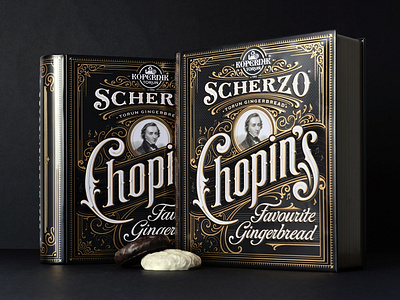 Scherzo: Chopin's Favourite Gingerbread chocolate food hand lettering lettering logo packaging steelbox sweets type typography