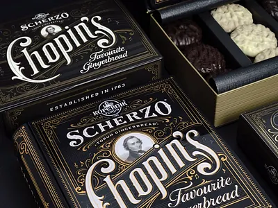 Scherzo: Chopin's Favourite Gingerbread branding calligraphy hand lettering illustration lettering logo packaging type typography