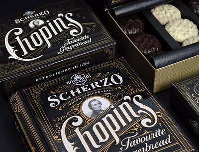 Scherzo: Chopin's Favourite Gingerbread branding calligraphy hand lettering illustration lettering logo packaging type typography