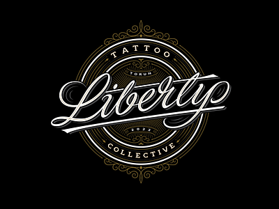 Liberty Tattoo Collective branding calligraphy design hand lettering lettering logo logotype type typography