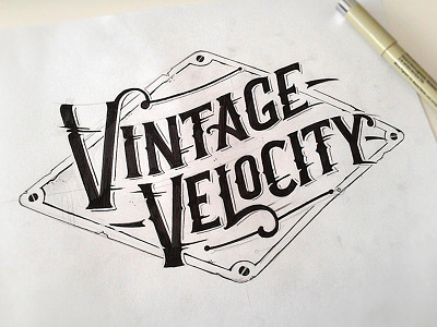 Vintage Velocity apparell calligraphy drawing fashion graphic design hand lettering lettering sketch type typography vintage