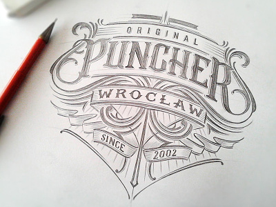 Puncher Wroclaw apparell calligraphy drawing fashion graphic design hand lettering lettering sketch type typography vintage