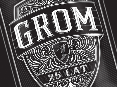 Grom 25 Years army caliigraphy design hand lettering handmade lettering poster retro shield solider typography vintage