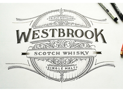 Promotional Whisky Label badge calligraphy custom lettering hand lettering label lettering logo logotype packaging typography whiskey whisky
