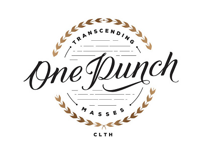 One Punch Logo badge branding calligraphy classic concept hand lettering identity lettering logo logotype sign typography