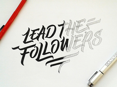 Lead The Followers badge branding calligraphy classic concept hand lettering identity lettering logo logotype sign typography