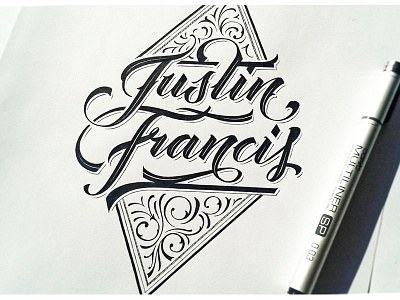 Justin Francis badge branding calligraphy classic concept hand lettering identity lettering logo logotype sign typography