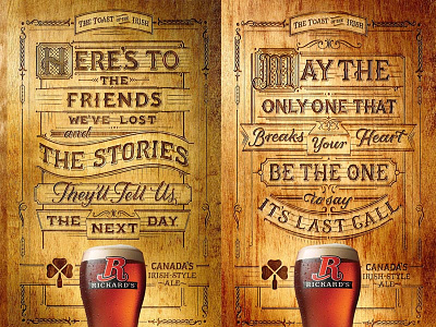 Rickard St Patrick S Day advertising beer brewery calligraphy custom lettering hand lettering lettering poster typography wood