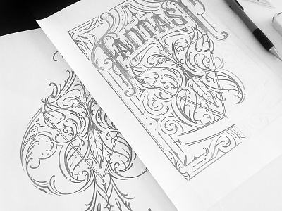 Fantast Playing Cards calligraphy custom lettering deck hand letterin ornaments package design packaging playing cards poker typography