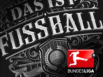 Bundesliga Casual Sports Wear apparel calligraphy footbal graphic design handlettering lettering tshirt type typography vector