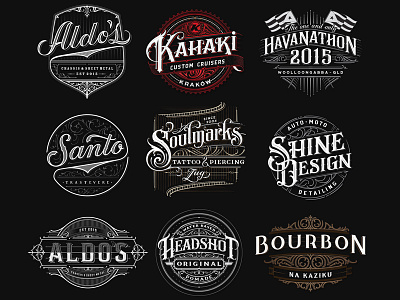 Logos Badges calligraphy gold handlettering handmade lettering logo logotype mark sign tattoo type typography