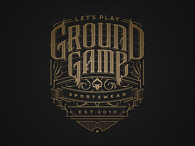 Ground Game calligraphy gold handlettering handmade lettering logo logotype mark sign tattoo type typography