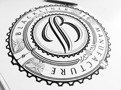 Blackliner 2 black custom lettering handlettering handmade lettering logo mark type typography vintage