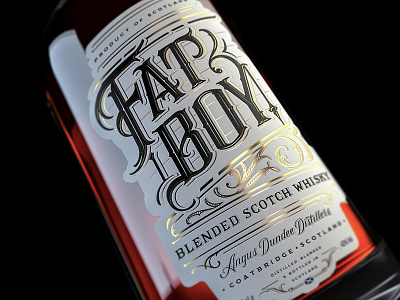 Fat Boy Whisky black calligraphy classic custom lettering handlettering handmade label lettering type typography vintage whisky