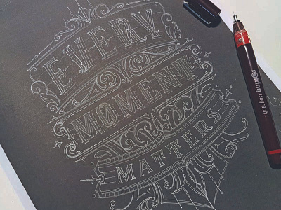 Every Moment Matters calligraphy gold handlettering handmade lettering logo logotype mark sign tattoo type typography