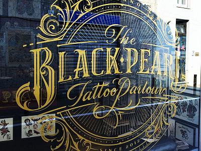 Tattoo Parlours II calligraphy gold handlettering handmade lettering logo logotype mark sign tattoo type typography