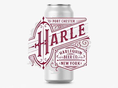 Harle Beer beer branding can custom lettering graphic design handlettering label lettering packaging typography