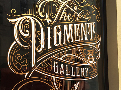 The Pigment Gallery branding concept drawing handlettering ink lettering logo sketch t tattoo type typography