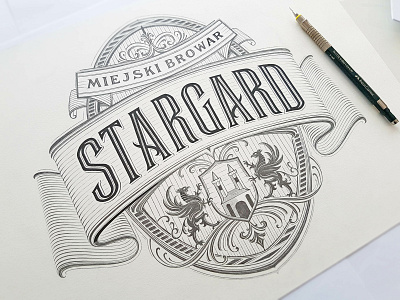 Stargard Brewery badge beer branding calligraphy hand lettering icons lettering logo logotype type typography vintage