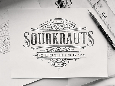 Sourkrauts Clothing calligraphy clothing hand lettering handlettering lettering print tshirt tshirt design type typography vintage
