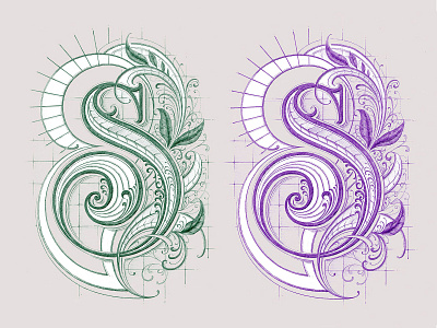 Green or Violet? calligraphy digital drawing flowers hand lettering illustration lettering logo logotype sketch type typography vintage