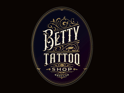 Betty Tattoo Shop branding calligraphy classic custom lettering gold hand lettering handlettering handmade lettering logo logotype mark sign tattoo type typography vector vintage