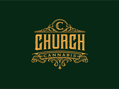 Church Cannabis branding calligraphy custom lettering hand lettering handlettering handmade identity lettering logo logotype type typography vintage