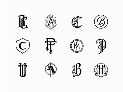 Monograms and Icons branding capital letter hand lettering icon lettering logo logotype type typography wordmark