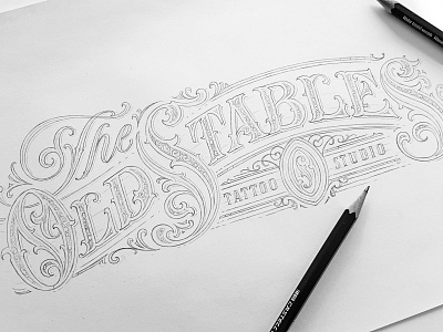 The Old Stables Tattoo branding calligraphy classic custom lettering drawing hand lettering handlettering handmade identity lettering logo logotype retro sign sketch tattoo type typography vintage