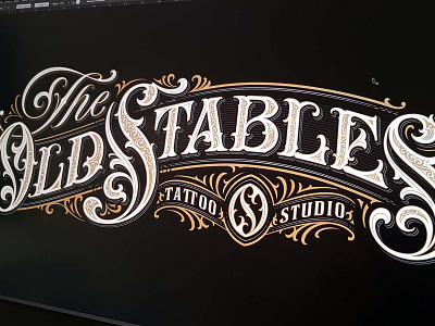 The Old Stables Tattoo WIP branding calligraphy custom lettering hand lettering handlettering lettering logo logotype type typography vintage