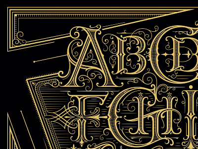 Alphabet poster calligraphy custom lettering details drawing hand lettering handlettering handmade lettering original art shapes type typography vintage