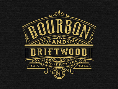 Bourbon and Driftwood branding calligraphy classic custom lettering gold graphic design hand lettering handlettering handmade identity lettering logo logotype mark retro sign type typography vintage