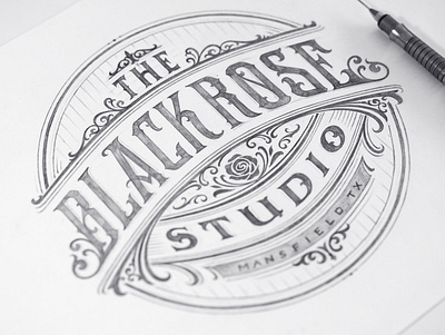 Black Rose Studio branding calligraphy hand lettering handlettering lettering logo logotype type typography vintage