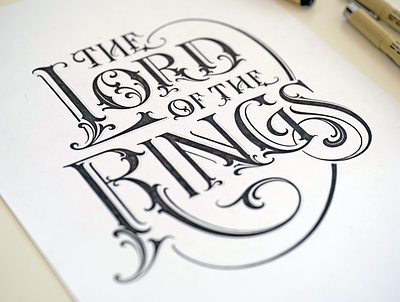 The Lord of the Rings book book cover calligraphy custom lettering hand lettering lettering logo logotype lord of the rings title type typography