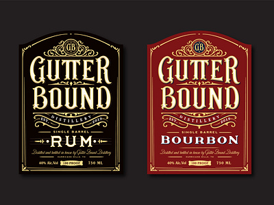 Gutter Bound Distillery labels