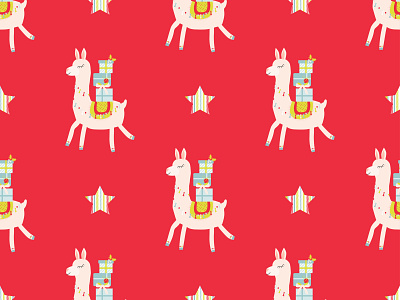 Christmas lama pattern