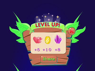 Level Up Popup gui levelup popup ui vector