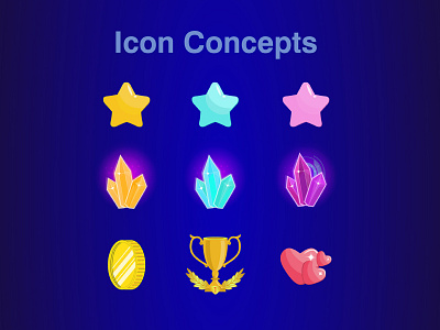 Game icons coin crystals gui icon star